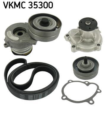 Pompe à eau+Jeu de courroie trapézoïdale à nervures (Pompe à eau et courroie accessoires) SKF ref. VKMC 35300